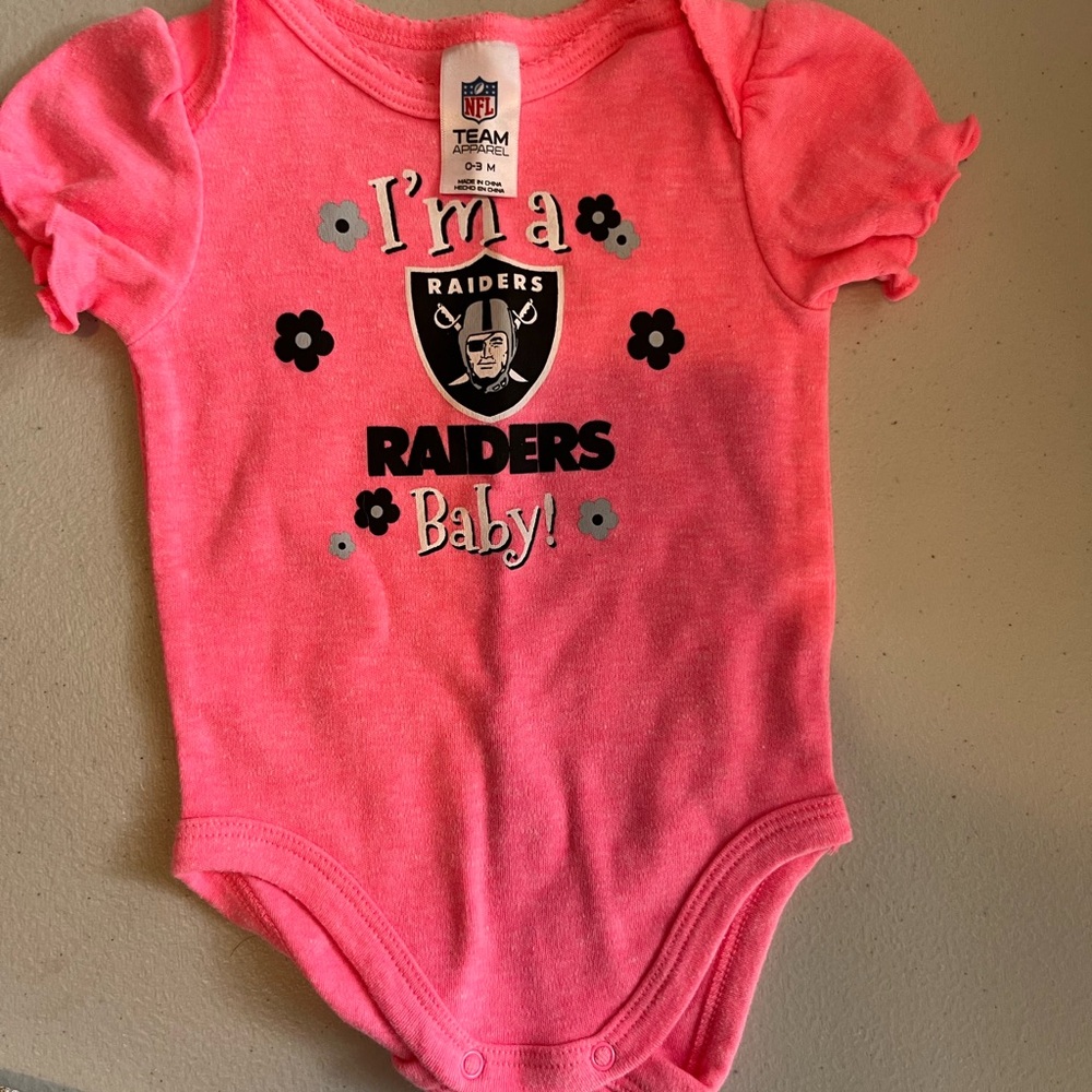 Raiders Baby Pink Onesie